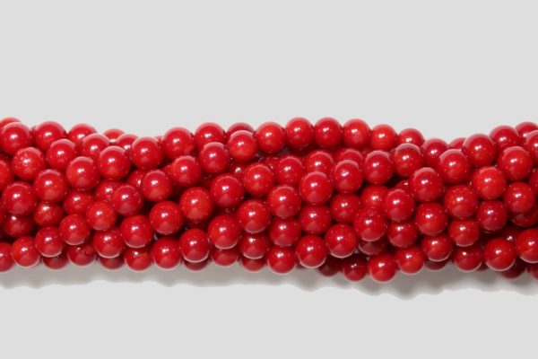 Red Coral - Dyed - 6mm Round - 39cm Strand