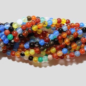 Mixed Agate - 4mm Round - 40cm Strand
