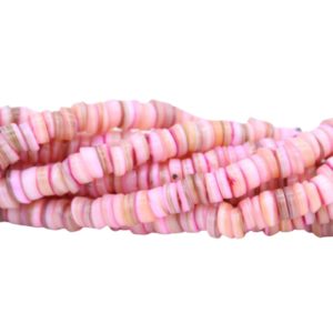 Shell Spacer Bead - 6 x 3mm - Pink - 40cm Strand