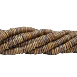 Shell Spacer Bead - 8 x 3mm - Brown - 40cm Strand