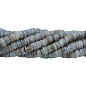 Shell Spacer Bead - 8 x 3mm - Grey - 40cm Strand