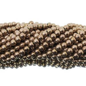 Hematite - 8mm Round - Bronze - 39cm Strand