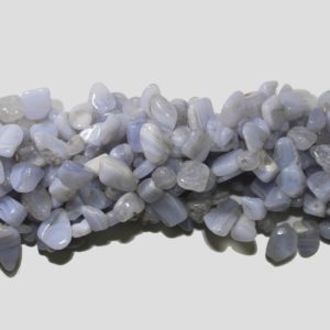 Blue Lace Agate - 10 to 15mm Teeth Shape - 40cm Strand