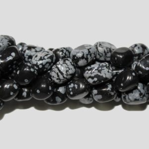 Snowflake Obsidian - Nugget - 10 x 8mm - 38cm Strand