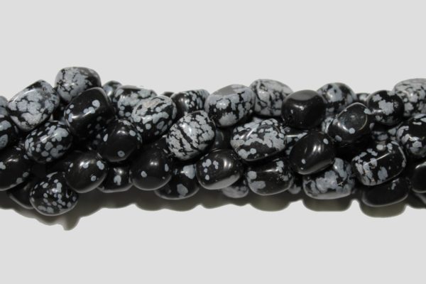 Snowflake Obsidian - Nugget - 10 x 8mm - 38cm Strand