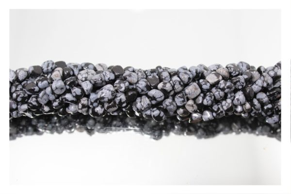 Snowflake Obsidian - 3-5mm Tumblestone - 40cm Strand