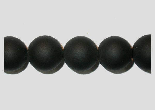 Black Onyx - Round - Frost - 20mm - 39cm Strand