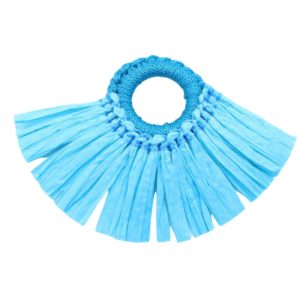 Raffia Tassel / Ring - 7 x 5cm - Blue