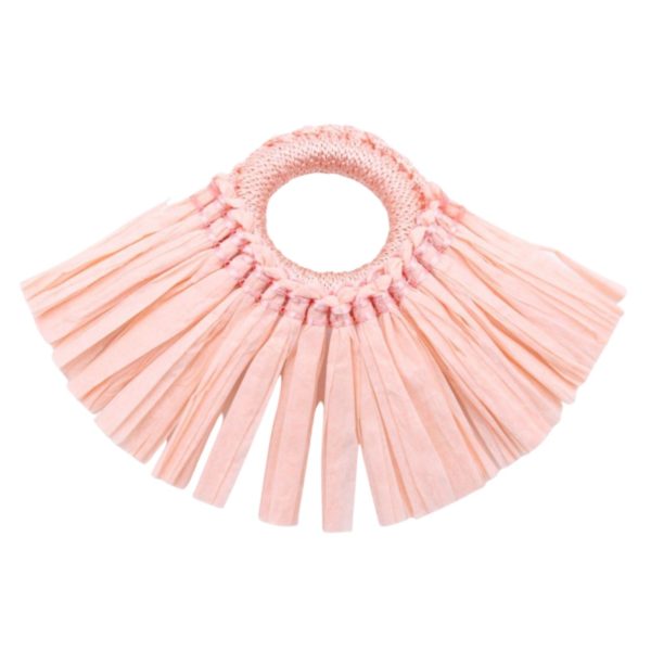 Raffia Tassel / Ring - 7 x 5cm - Pink