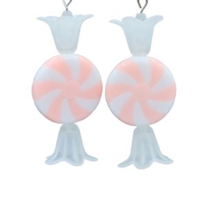 Christmas Earrings - Candy - Pink - 50mm
