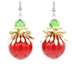 Christmas Bauble Earrings - Red