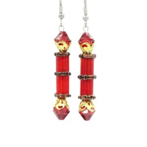Christmas Earrings - Bon Bon - Glass / Swarovski Crystal - Lt Si