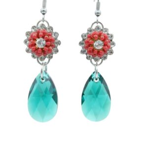 Christmas Earrings - Green / Red - A - 40mm