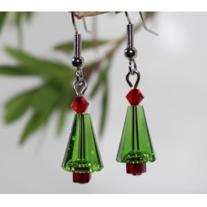Crystal Artemis Tree Earring - Fern Green