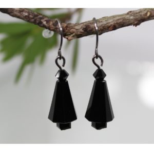 Crystal Artemis Tree Earring - Jet