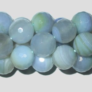Agate - 18mm Round Faceted - Azore - 40cm Strand