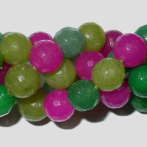 Agate - 12mm Round Faceted - Mix A - 36cm Strand