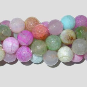 Agate - 12mm Round Faceted - Light Multi - 36cm Strand