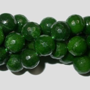 Agate - 12mm Round Faceted - Fern Green - 36cm Strand
