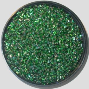 8/0 2 Cut - Dk Green Silverlined AB - Price per gram