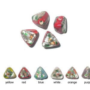Flat Triangle Foil Bead - 9mm - Assorted Colours