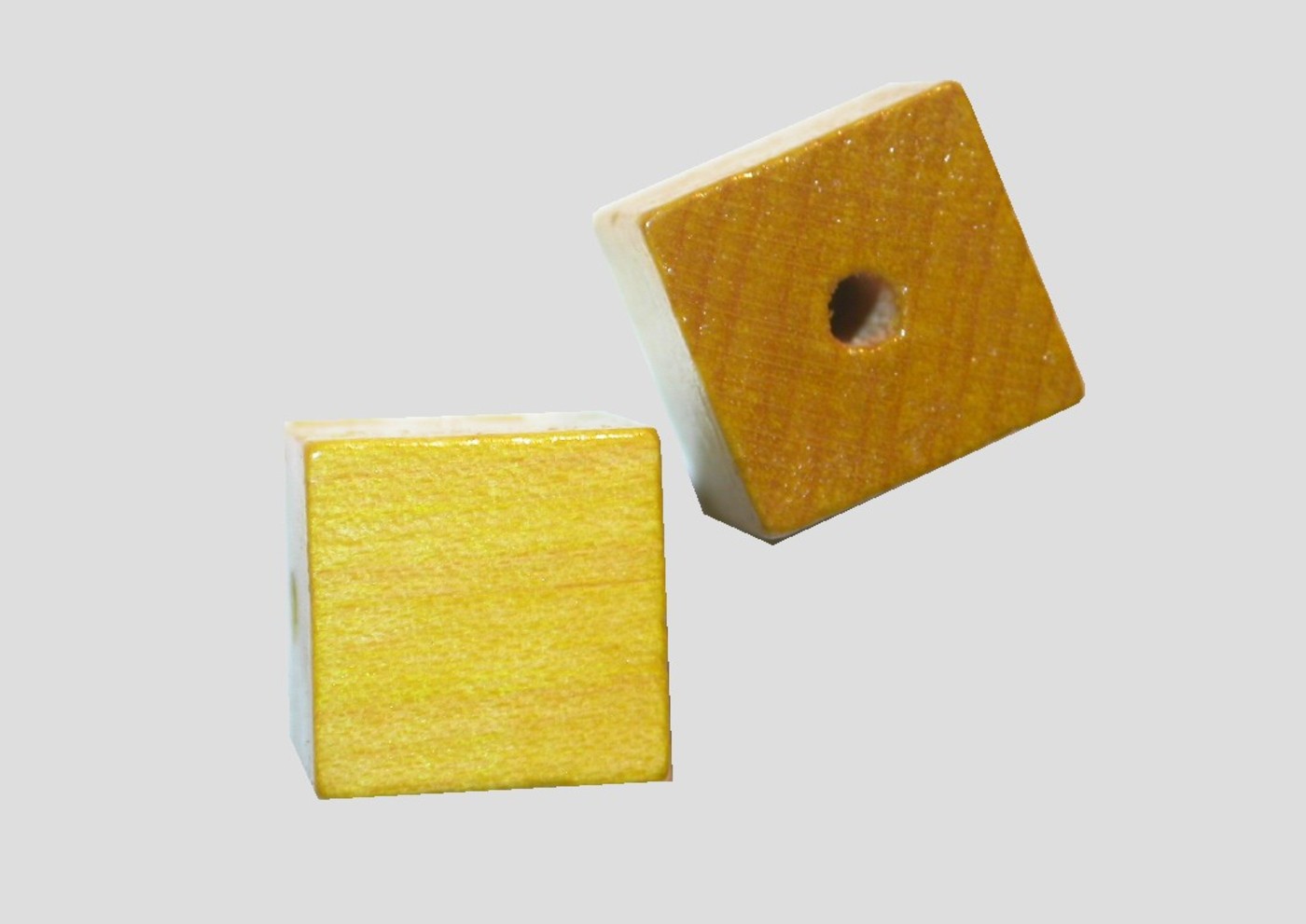 Wood Cube 12mm Czech Made Yellow Bead, Trimming & Craft Co