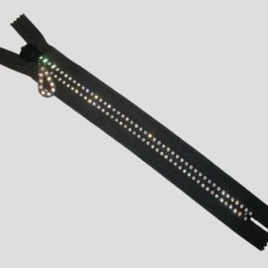 Zipper - 25cm - 2 Row - Closed Ended - Bell Tag - Black