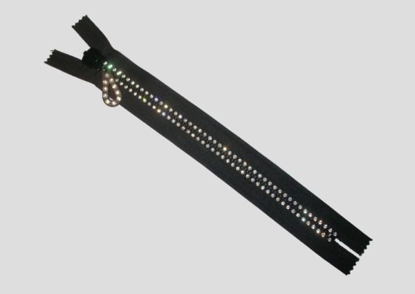 Zipper - 25cm - 2 Row - Closed Ended - Bell Tag - Black