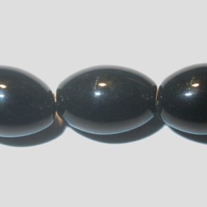 Black Stone - 14 x 10mm Oval - 40cm Strand