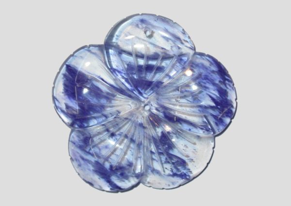 Blueberry Quartz - 40mm Flower Pendant