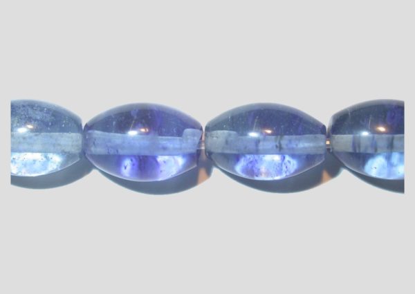 Blue Watermellon - 14 x 10mm Oval - 40cm Strand