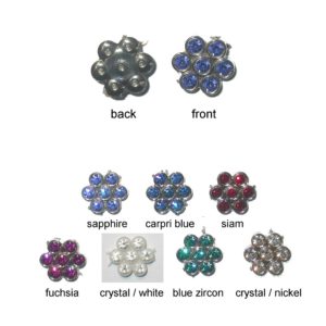 Diamonte Flower - 11mm - Assorted Colours
