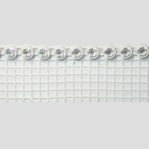 1 Row - 2.4mm - Crystal / White Mesh - Price per centimeter