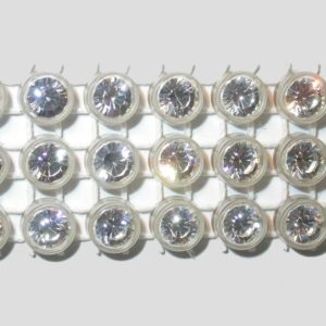 3 Row - 18mm - Clear / Crystal - Price per centimeter