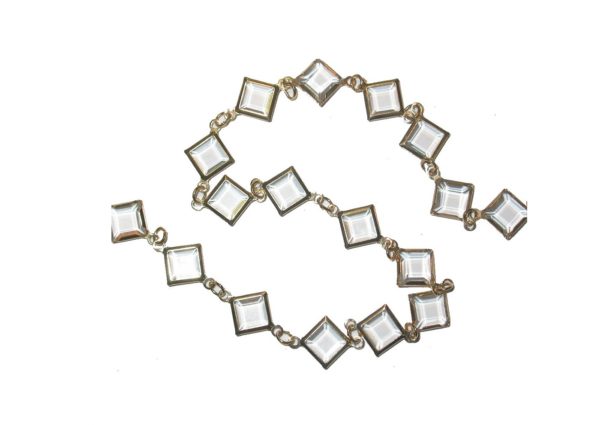 8mm Diamond Link Chain - Clear - Price per cm