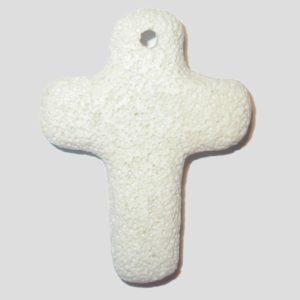 Cross - 65 x 48mm - Dyed Lava - White