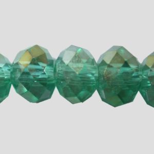 Rondelle - Faceted - 6 x 4mm - Emerald AB - 40cm Strand