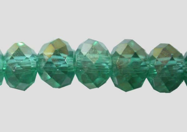 Rondelle - Faceted - 6 x 4mm - Emerald AB - 40cm Strand