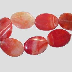30 x 40mm Dyed Pink Agate Oval - 41cm Strand