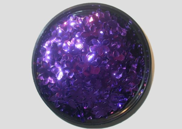 Flower - 6 Petal - 15mm - Purple Metallic - Price per gram