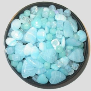 Czech Glass Bead Mix - Aqua - 100gram Pack