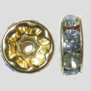 Rondelle - 8mm - Crystal / Gold