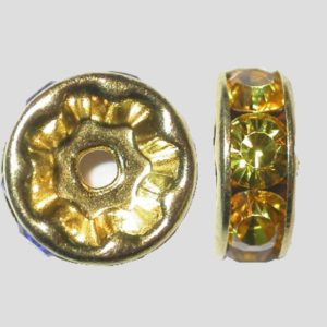 Rondelle - 8mm - Light Topaz / Gold