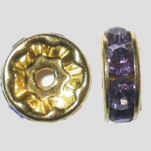 Rondelle - 8mm - Tanzanite / Gold