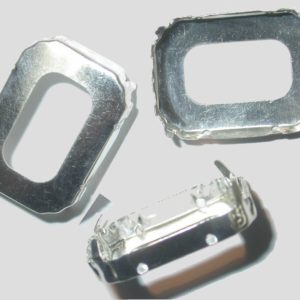 Claw - 18 x 25mm - Baguette - Silver