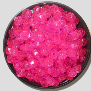 Faceted - 8mm - Hot Pink - Price per piece