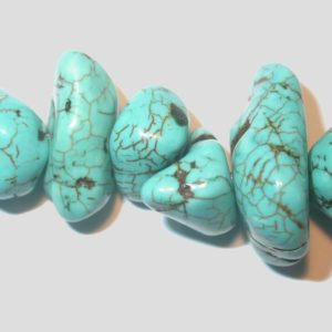 Howlite - 10 - 20mm Nugget - Dyed Blue - 42cm Strand