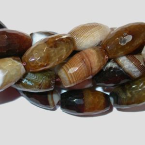Agate - 22mm Faceted Oval - 40cm Strand