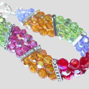 3 Row Crystal Bracelet - Click here to view all colours