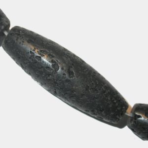 Lava Stone - Black - 40 x 14mm Oval - 40cm Strand